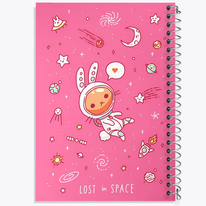 دفتر مشق 100 برگ خندالو طرح گربه فضانورد کد N8170