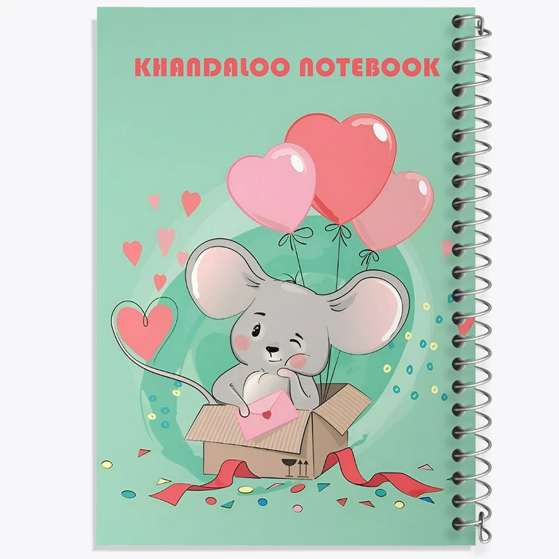 دفتر ژورنال نویسی 50 برگ خندالو مدل نقطه ای طرح موش بامزه کد N6206