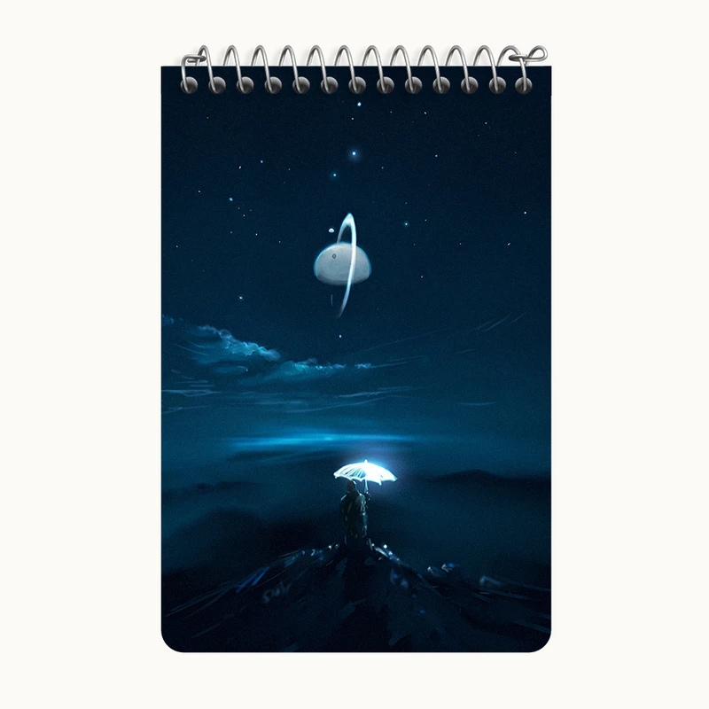 دفتر یادداشت 50 برگ خندالو طرح فضایی کد F12523