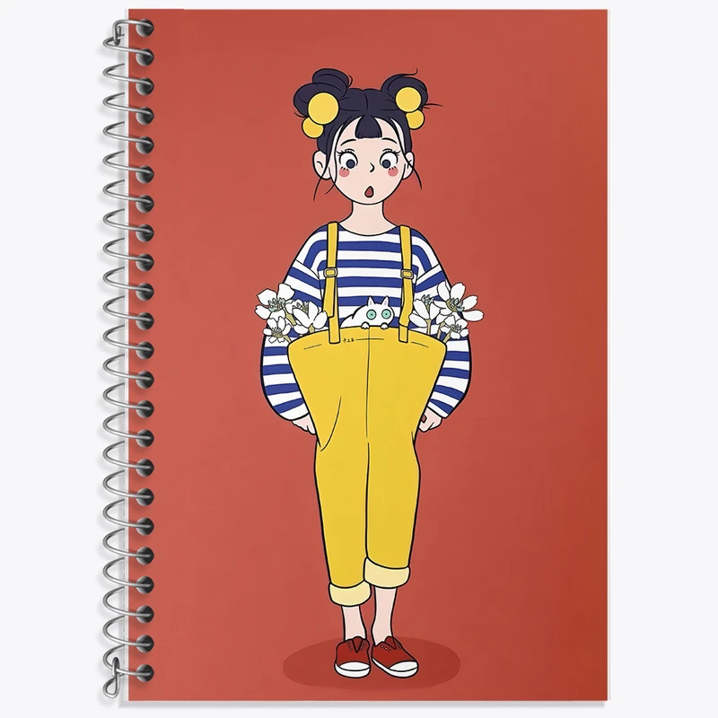 دفتر زبان 50 برگ خندالو مدل دو خط طرح دخترانه کد F9736