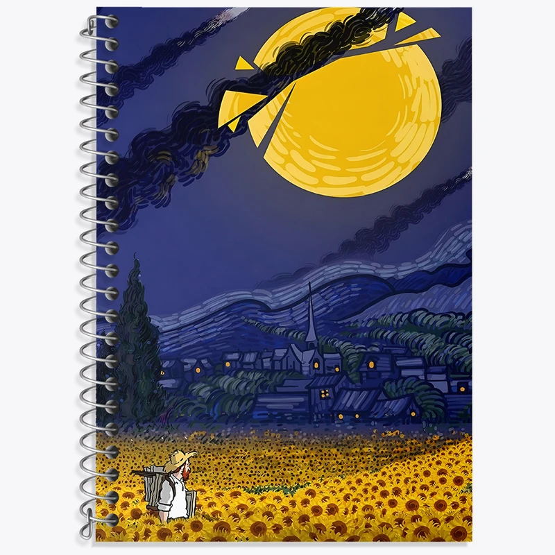 دفتر نت موسیقی 50 برگ خندالو طرح ونسان ونگوگ کد F3927