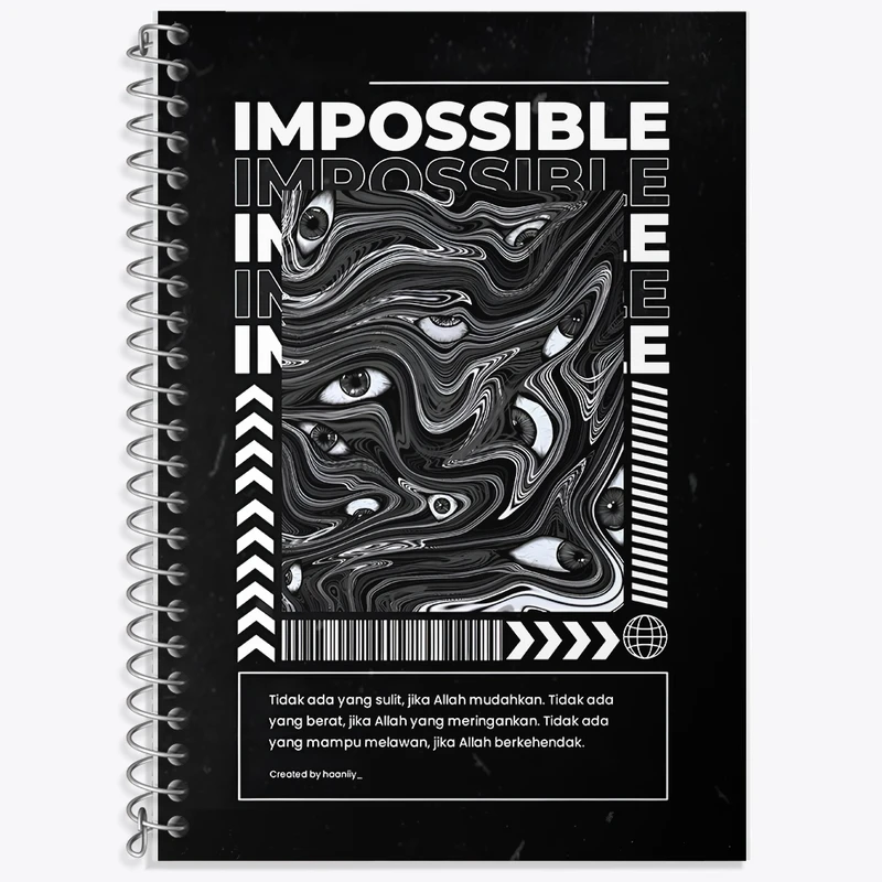 دفتر زبان 50 برگ خندالو مدل سه خط طرح Impossible کد F10657