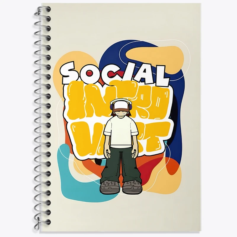 دفتر زبان 50 برگ خندالو مدل سه خط طرح Social کد F11031