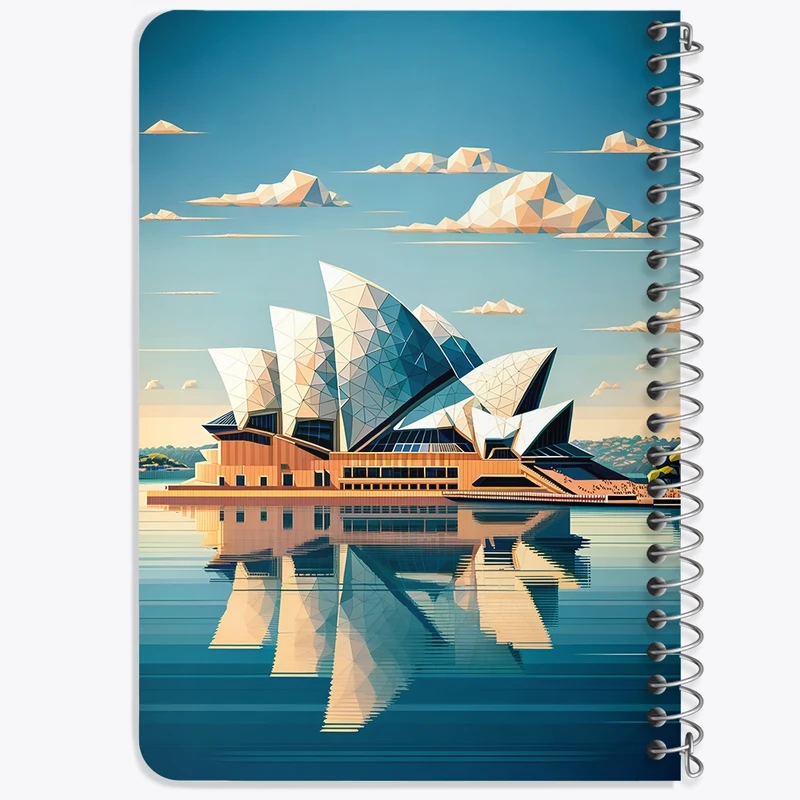 دفتر یادداشت 50 برگ خندالو طرح خانه اپرای سیدنی (Sydney Opera House) کد F6364