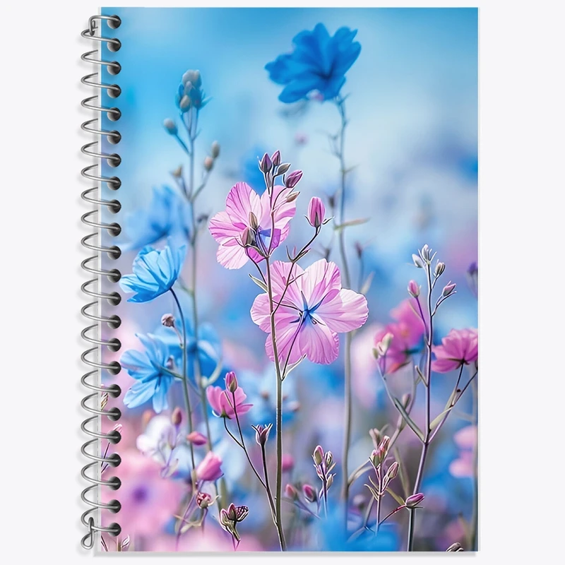 دفتر زبان 50 برگ خندالو مدل سه خط طرح گل کد F10922