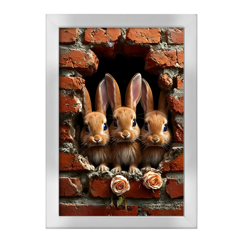 تابلو خندالو طرح خرگوش های بامزه کد F8468