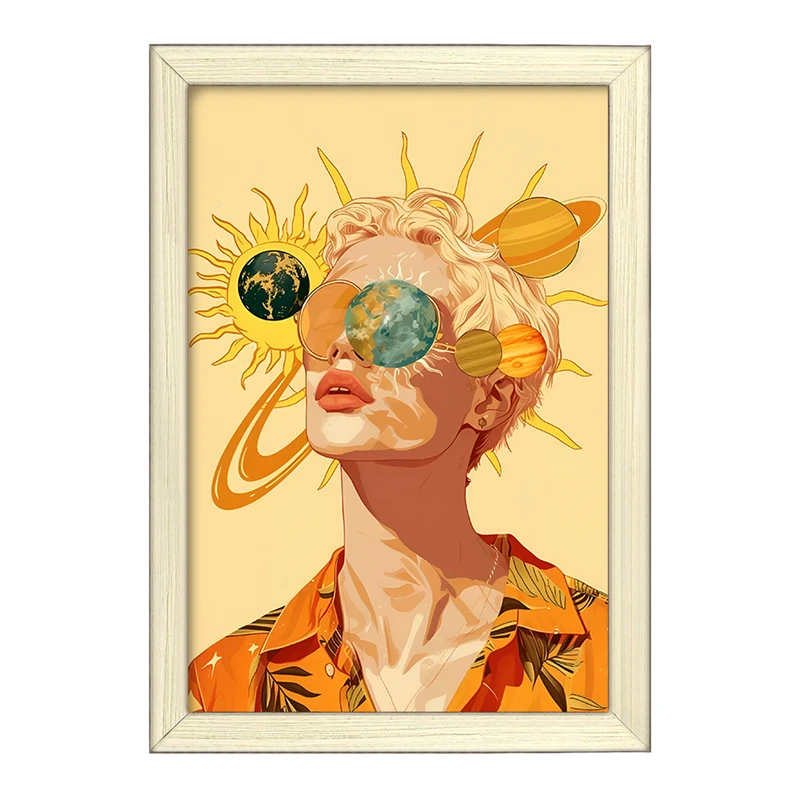 تابلو خندالو طرح پرتره کهکشان کد F11085