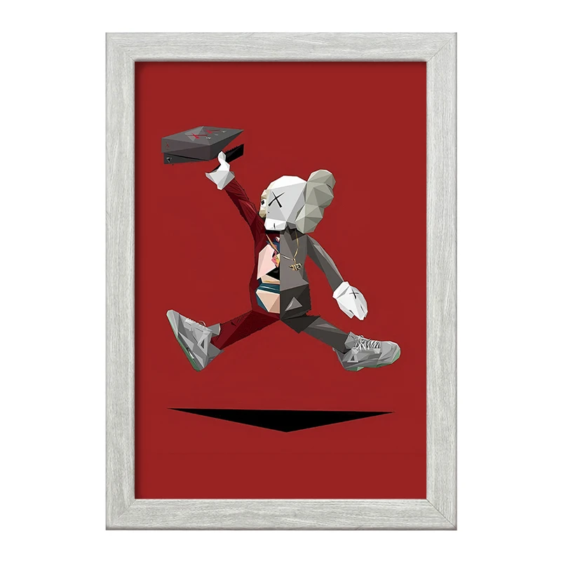 تابلو خندالو طرح عروسک کاز (kaws) کد F4006