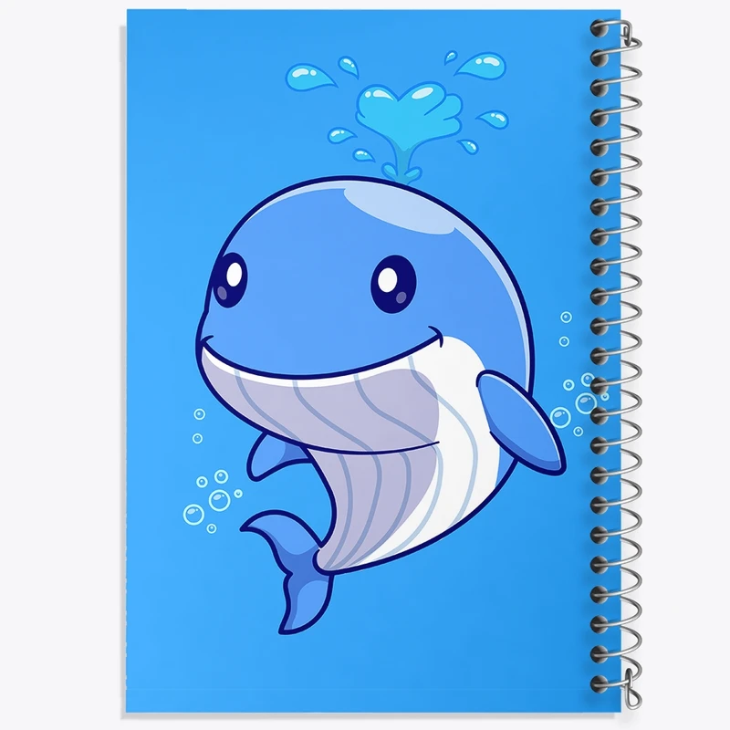 دفتر طراحی 50 برگ خندالو طرح حیوانات بامزه نهنگ کد 29726