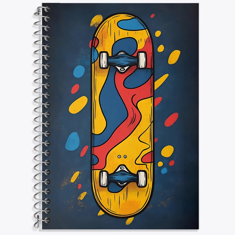 دفتر زبان دوخط 50 برگ خندالو طرح اسکیت برد کد F10628