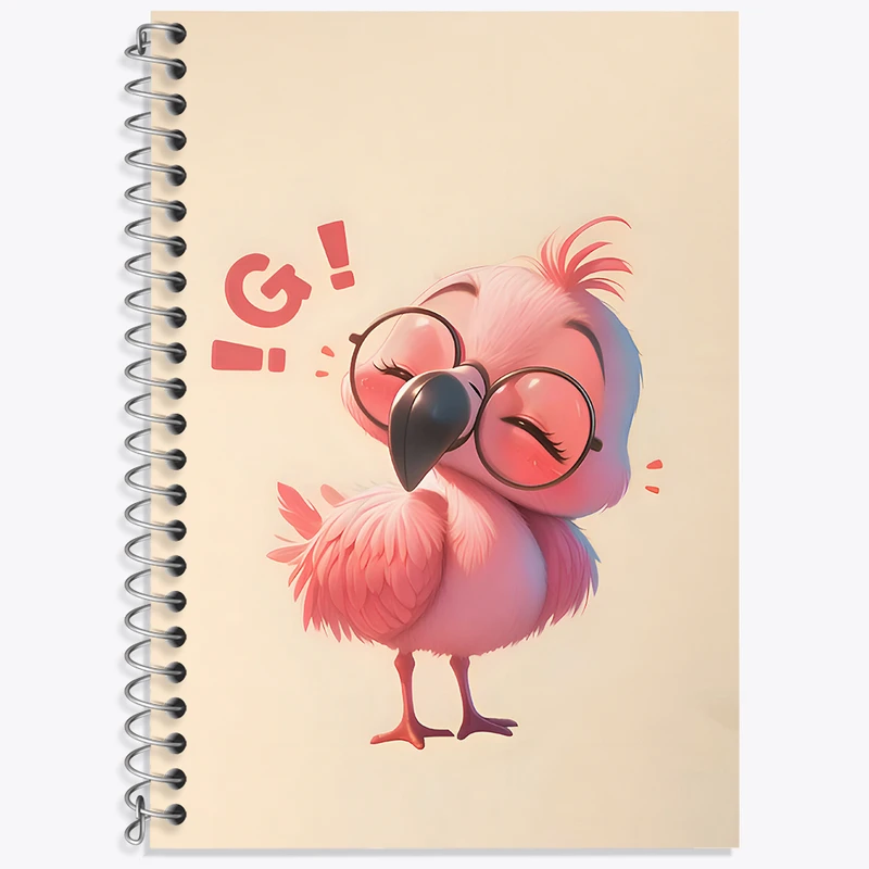 دفتر زبان 50 برگ خندالو طرح فلامینگو بامزه کد N6500