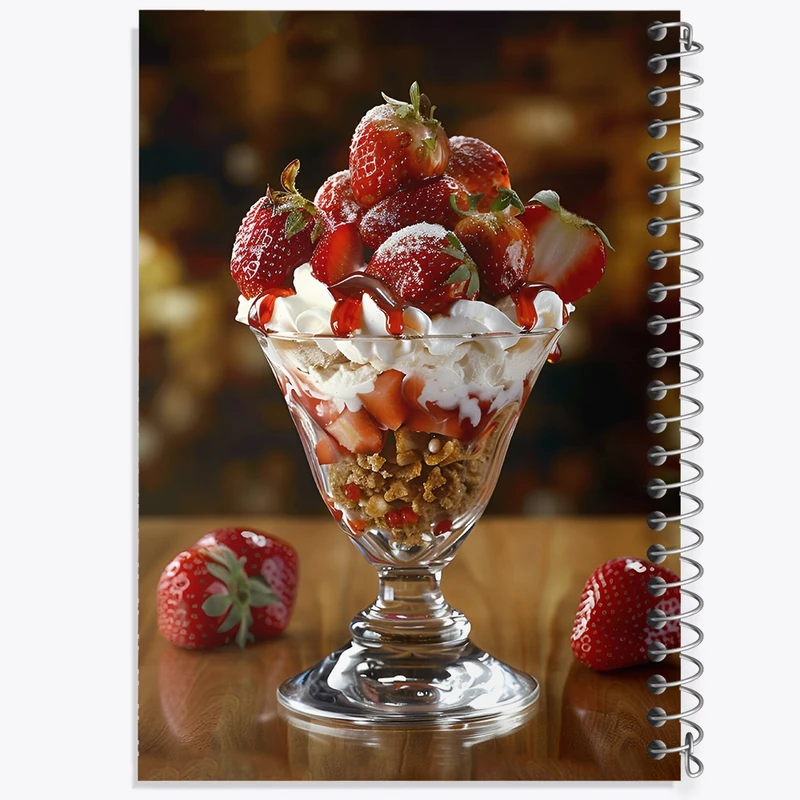 دفتر ژورنال نویسی 50 برگ خندالو مدل نقطه ای طرح بستنی کد F9347