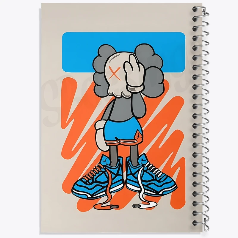 دفتر طراحی 50 برگ خندالو طرح  کاوز (Kaws) کد F11035