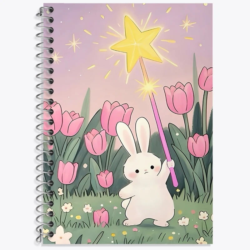 دفتر زبان 50 برگ خندالو مدل سه خط طرح خرگوش کیوت کد N9154