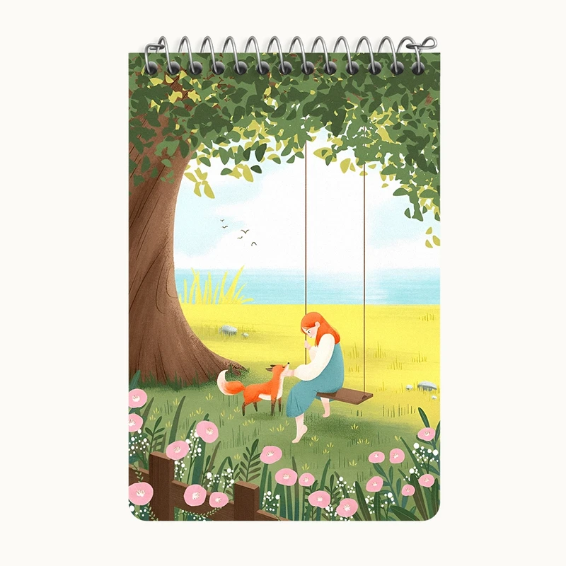 دفتر یادداشت 50 برگ خندالو طرح دختر و روباه کد F11098