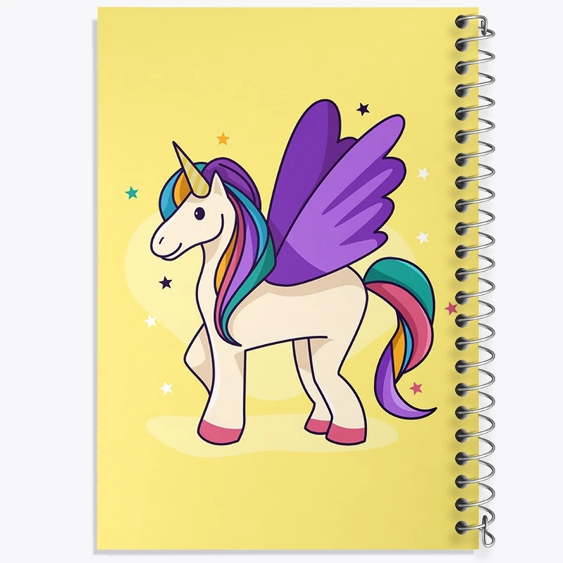 دفتر طراحی 50 برگ خندالو طرح اسب تک شاخ یونیکورن  کد 1116