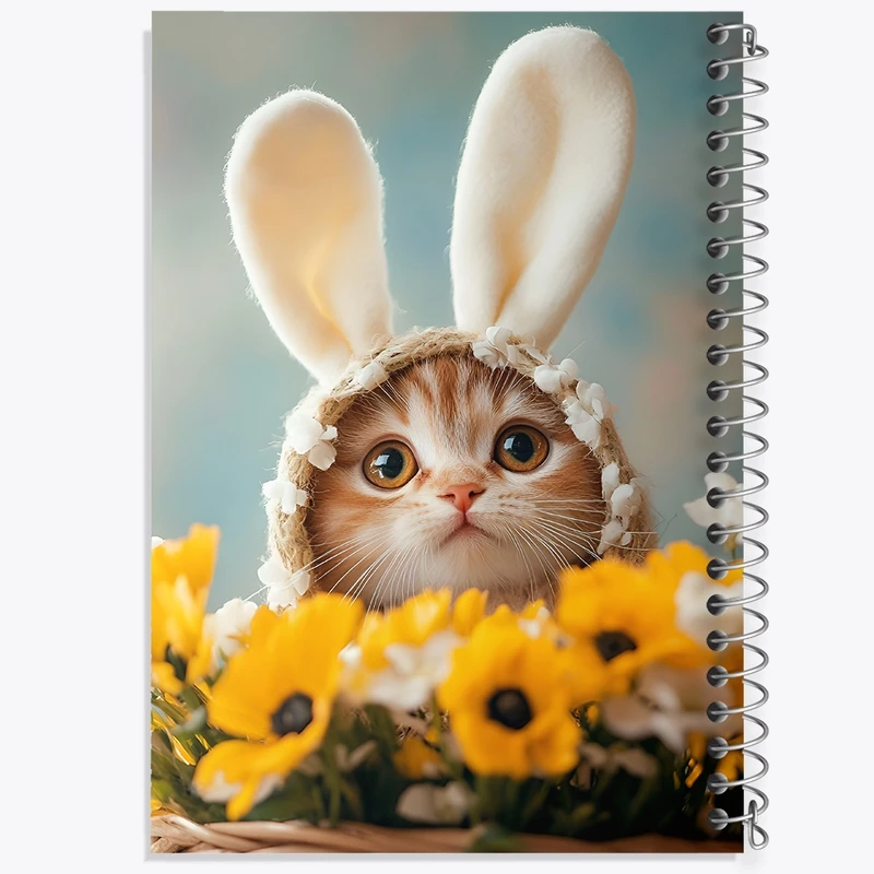 دفتر طراحی 50 برگ خندالو طرح گربه ی خرگوشی کد F10033