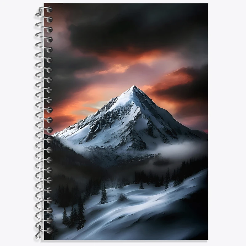 دفتر زبان 50 برگ خندالو مدل دو خط طرح منظره و طبیعت کد F9917