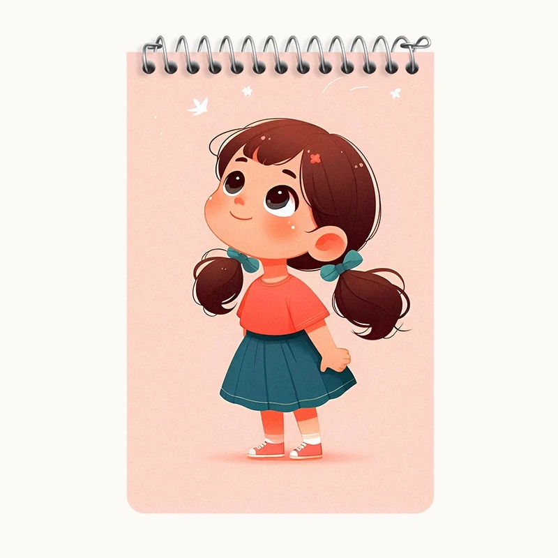 دفتر یادداشت 50 برگ خندالو طرح دخترانه بامزه کد F5555