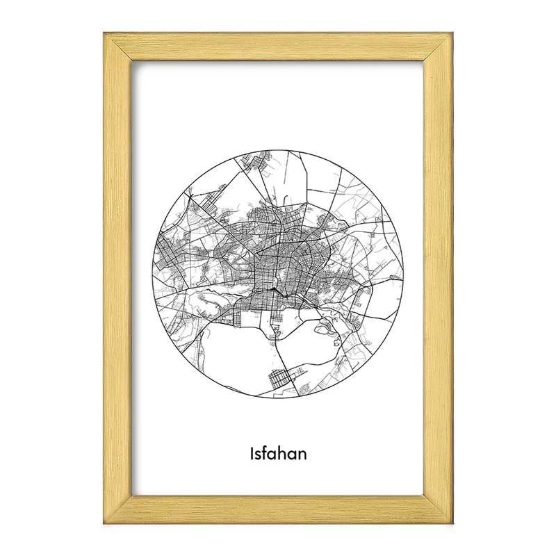 تابلو خندالو طرح نقشه شهر اصفهان کد F1710