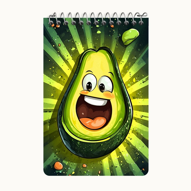 دفتر یادداشت 50 برگ خندالو طرح آووکادو بامزه کد F9857