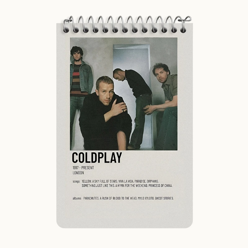 دفتر یادداشت 50 برگ خندالو طرح کلد پلی (Coldplay) کد F13464