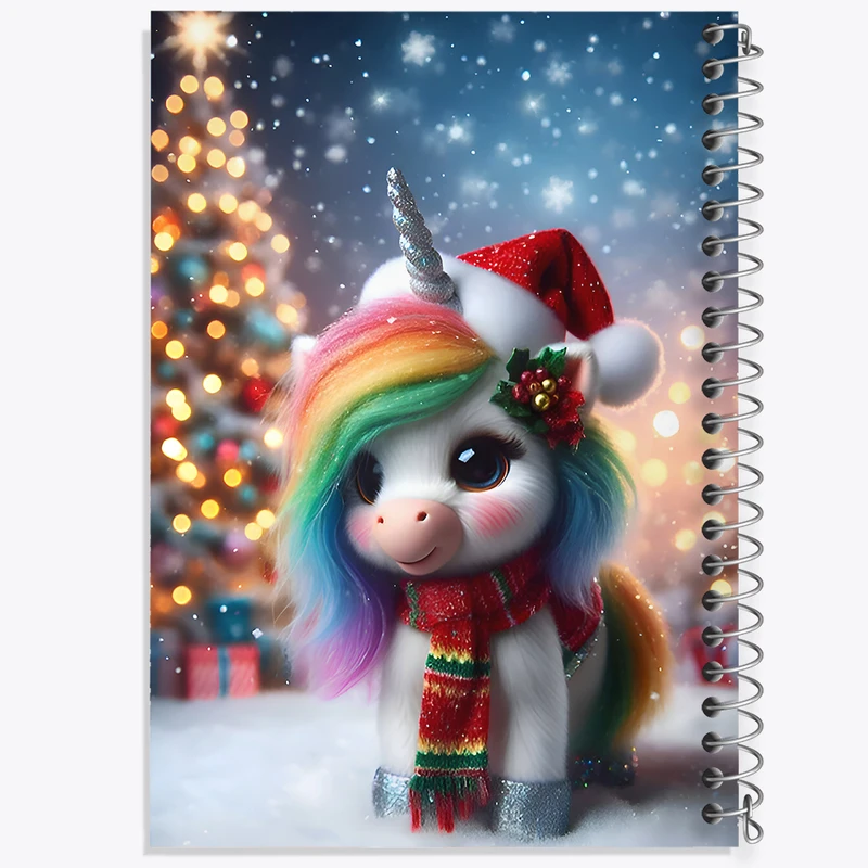 دفتر مشق 50 برگ خندالو طرح اسب تک شاخ و کریسمس کد F9164