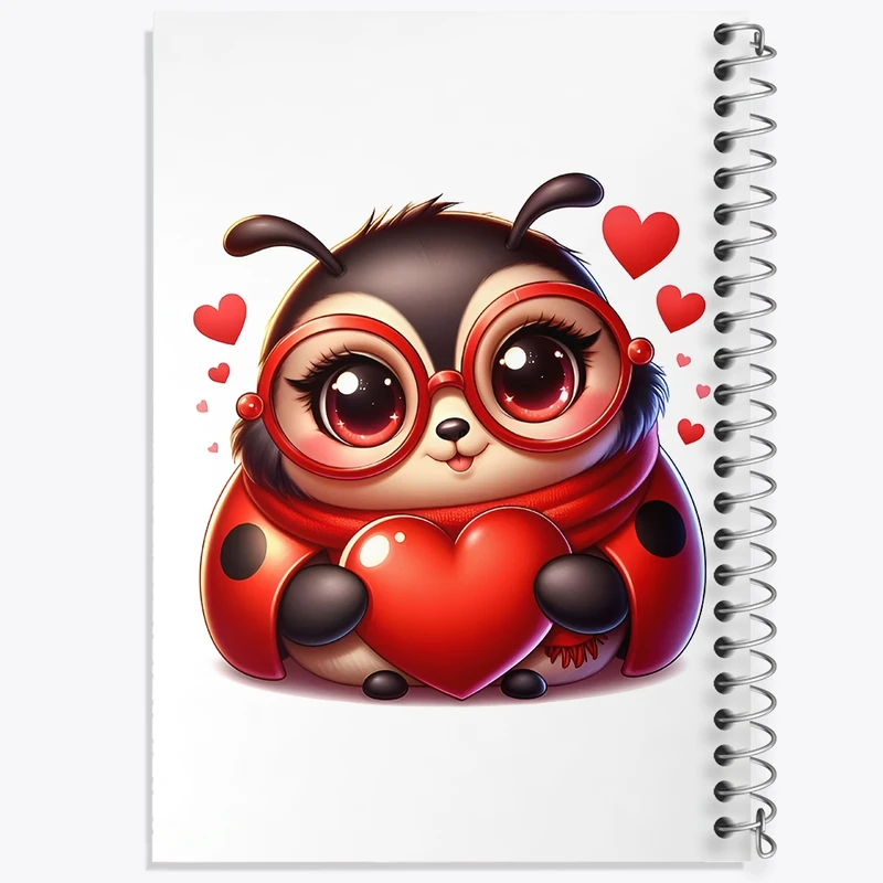 دفتر شطرنجی 50 برگ خندالو طرح کفشدوزک بامزه کد F11727