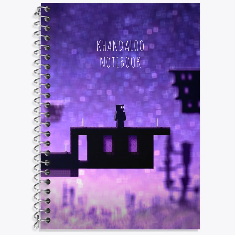 دفتر زبان دوخط 50 برگ خندالو طرح بازی ماینکرافت (Minecraft) کد N8766