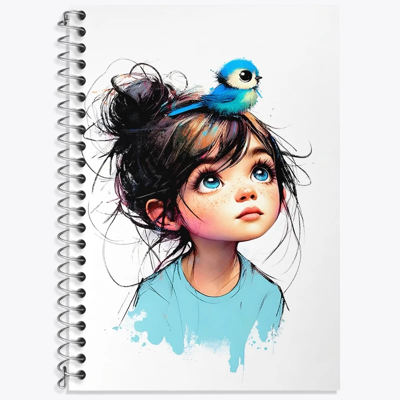 دفتر زبان 50 برگ خندالو مدل سه خط طرح دخترانه کد F3831