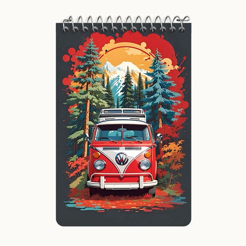 دفتر یادداشت 50 برگ خندالو طرح فولکس واگن کد F4110