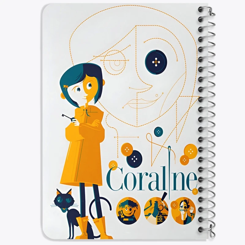 دفتر یادداشت 50 برگ خندالو طرح کورالین (Coraline) کد F6801