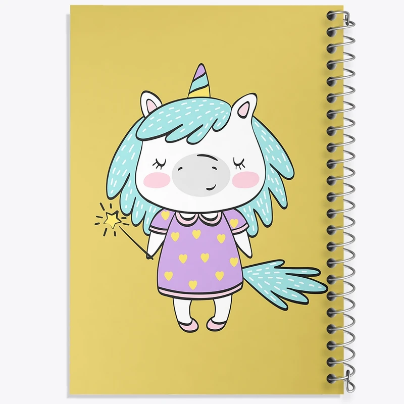 دفتر طراحی 50 برگ خندالو طرح اسب تک شاخ کد N1545