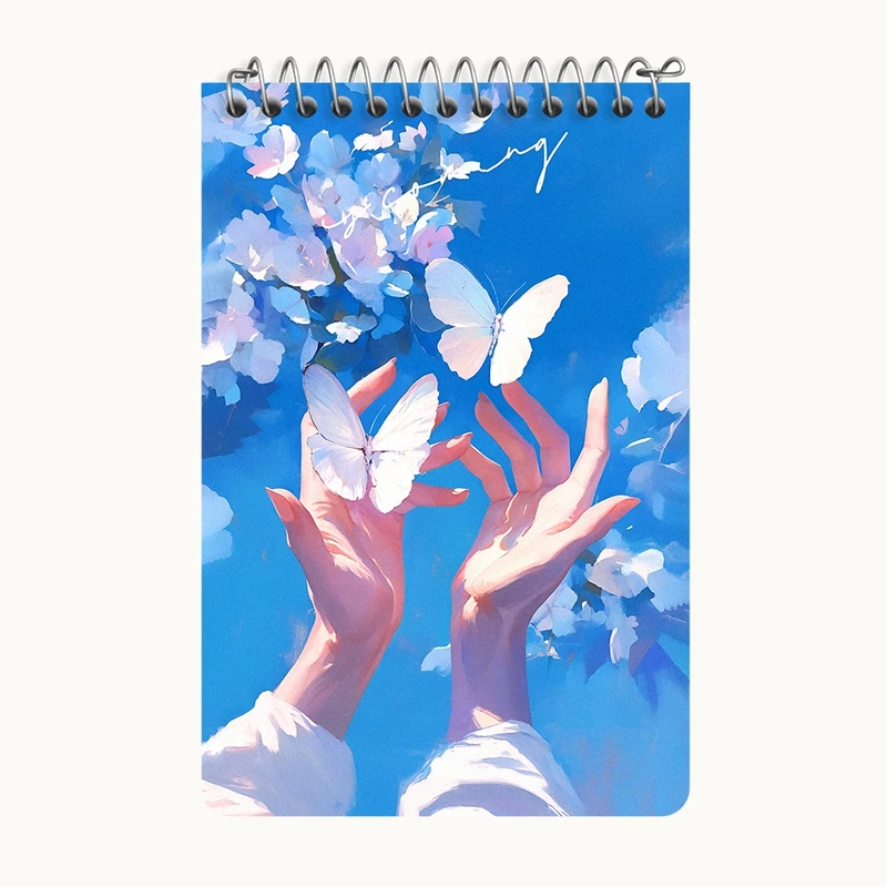 دفتر یادداشت 50 برگ خندالو طرح دست و پروانه کد F11075