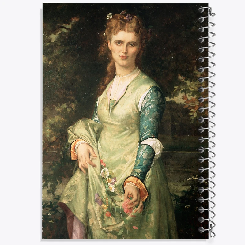 دفتر مشق 100 برگ خندالو طرح نقاشی خواننده اپرا در نقش افلیا اثر الکساندر کابانل کد F12193