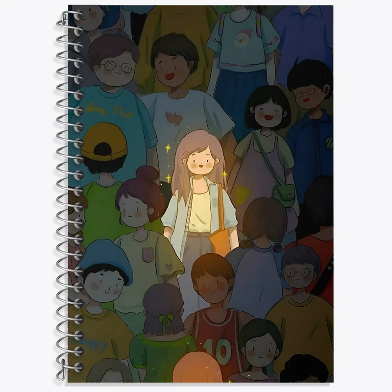 دفتر زبان 50 برگ خندالو مدل سه خط طرح دخترانه فانتزی کد N9131