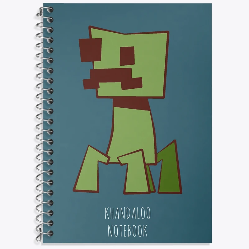 دفتر زبان 50 برگ خندالو مدل سه خط طرح بازی ماینکرافت (Minecraft) کد N8716