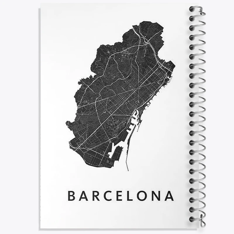 دفتر ژورنال نویسی 50 برگ خندالو مدل نقطه ای طرح نقشه بارسلونا کد F11957