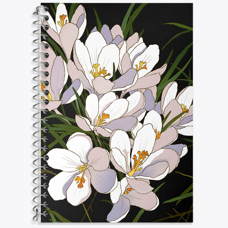 دفتر نت موسیقی 50 برگ خندالو طرح گل های سفید کد F14122