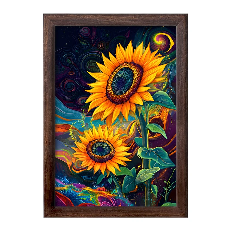 تابلو خندالو طرح گل آفتابگردان کد F12108