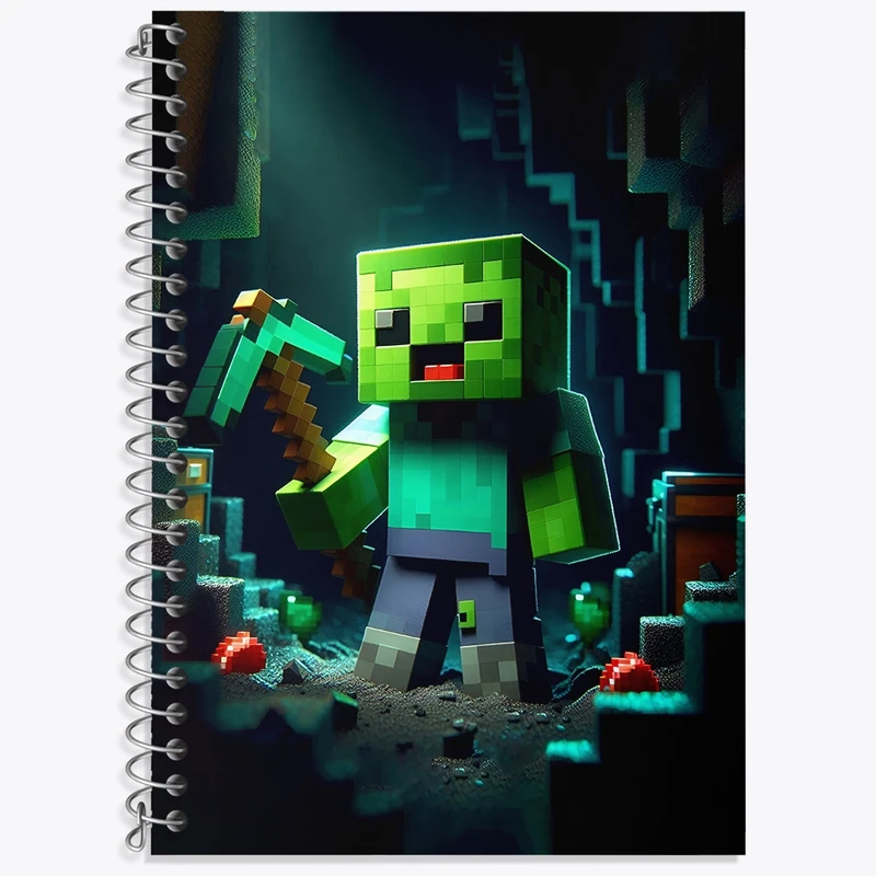 دفتر لغت 50 برگ خندالو طرح ماینکرافت (Minecraft) کد F3530