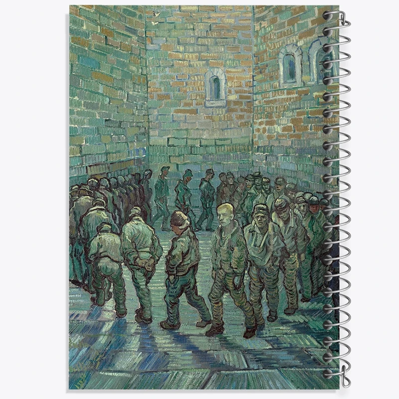 دفتر طراحی 50 برگ خندالو طرح نقاشی هواخوری زندانیان اثر ونسان ونگوگ کد 25472