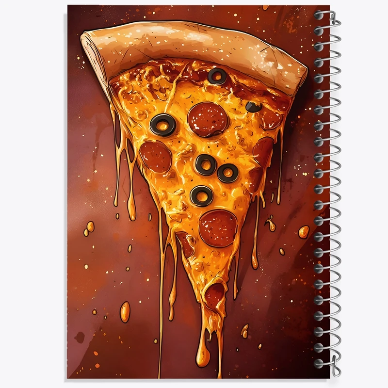 دفتر ژورنال نویسی 50 برگ خندالو مدل نقطه ای طرح پیتزا کد F9848