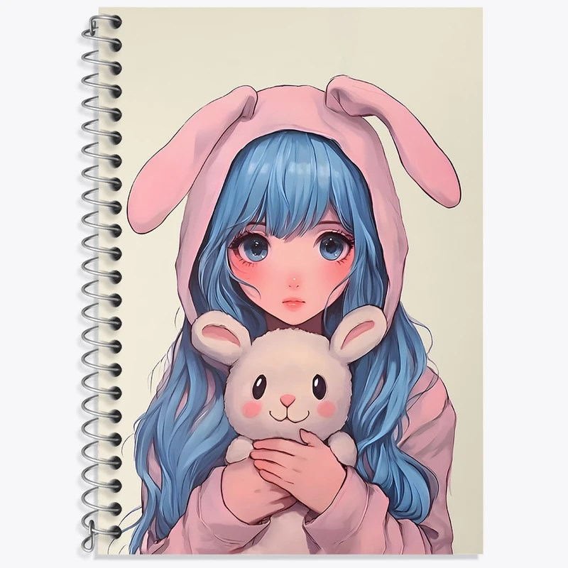 دفتر زبان 50 برگ خندالو مدل سه خط طرح دخترانه بامزه کد N6713