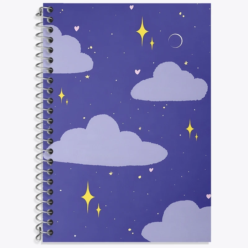 دفتر زبان 50 برگ خندالو مدل سه خط طرح آسمان شب کد N6040