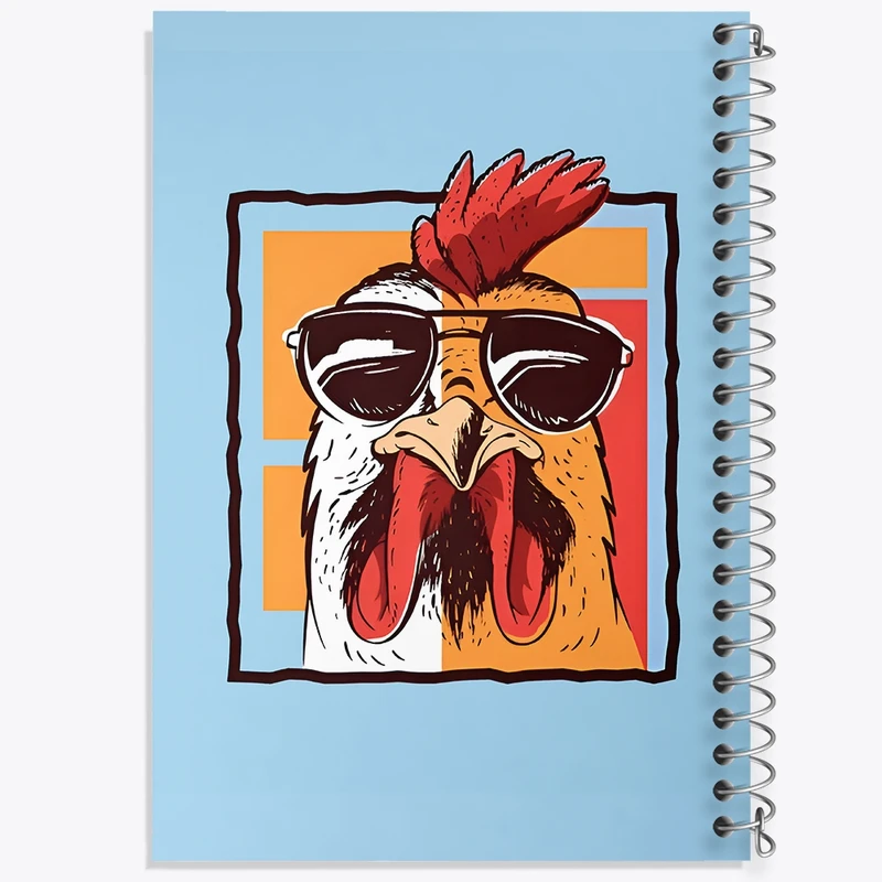 دفتر ژورنال نویسی 50 برگ خندالو مدل نقطه ای طرح خروس بامزه کد F4819