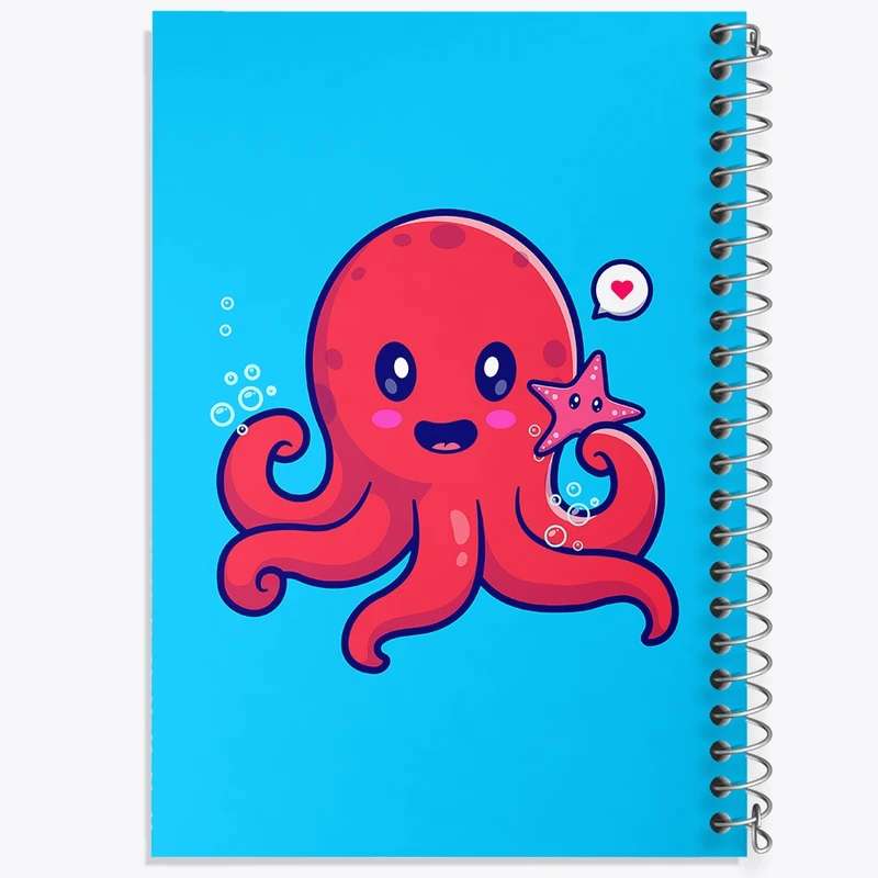 دفتر طراحی 50 برگ خندالو طرح حیوانات بامزه هشت پا کد 29733