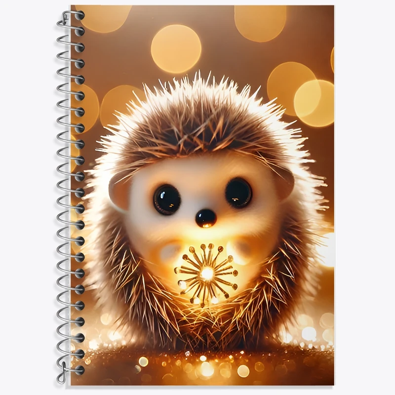 دفتر زبان 50 برگ خندالو مدل سه خط طرح جوجه تیغی کیوت کد F11824