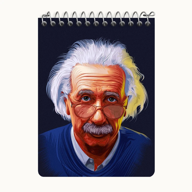 دفتر یادداشت 50 برگ خندالو طرح آلبرت اینشتین (Albert Einstein) کد N8307
