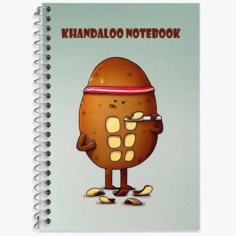 دفتر زبان 50 برگ خندالو مدل دو خط طرح سیب زمینی بامزه کد N7377